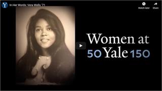 Screen capture of the video feature for Vera Wells '71 interview