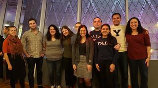 JC Salinas '03 MFA (fourth from right) poses with some of Y Tu Tambien’s students.