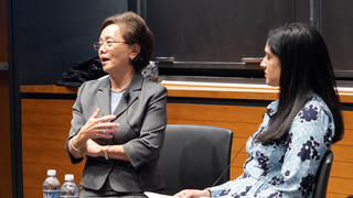 Weili Cheng '77 in conversation at the Yale School of Management