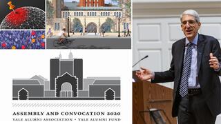 2020 University Update graphic featuring President Salovey '96 PhD