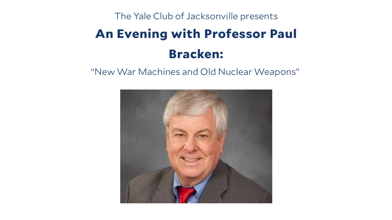 An Evening with Professor Paul Bracken Event Graphic