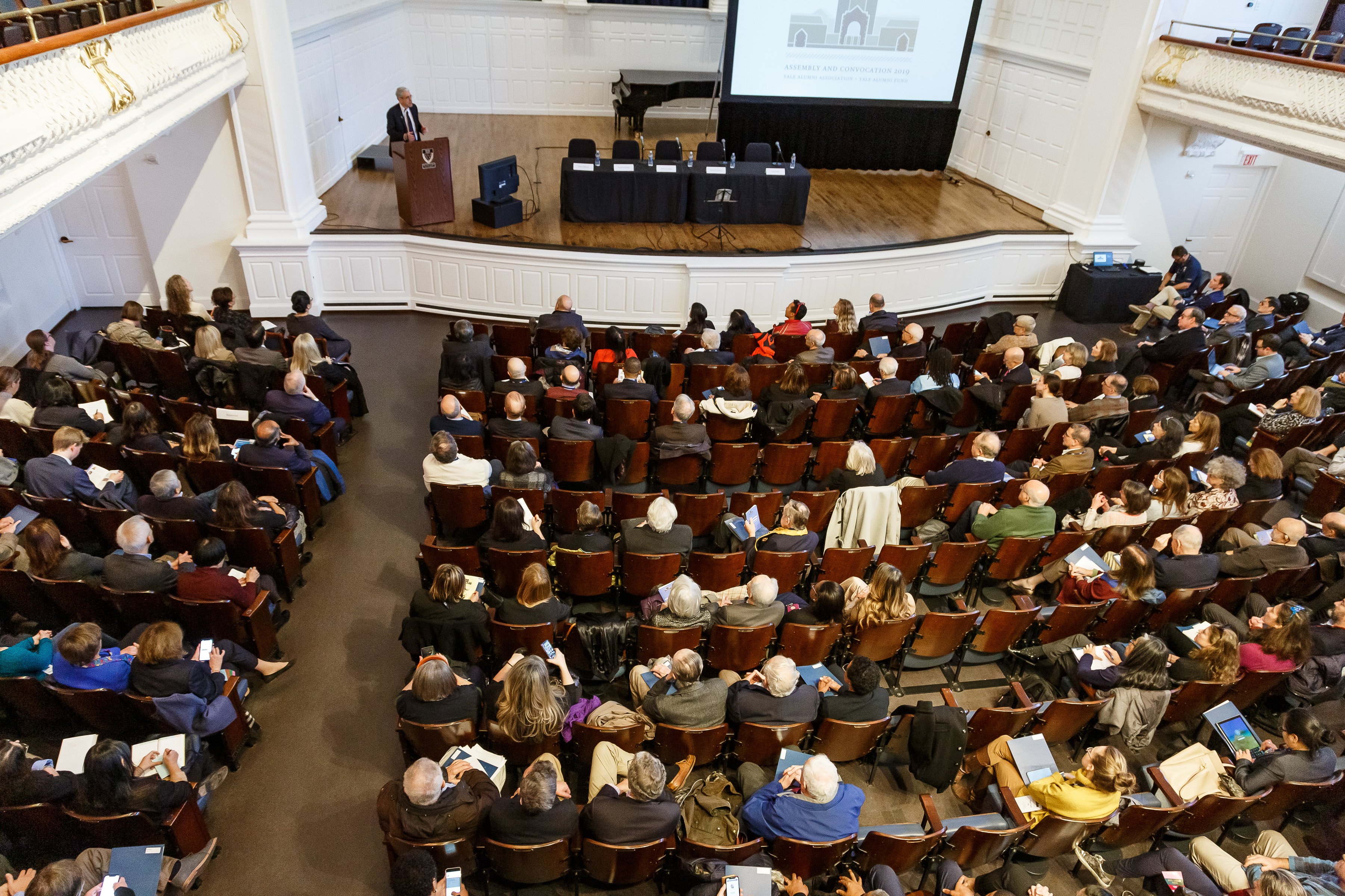 Assembly and Convocation attendees at one of the morning sessions in Sprague Hall