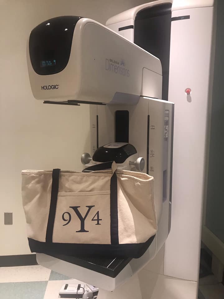 9Y4 bag by a mammography machine. Photo © Lillian Kim Ivansco ’94