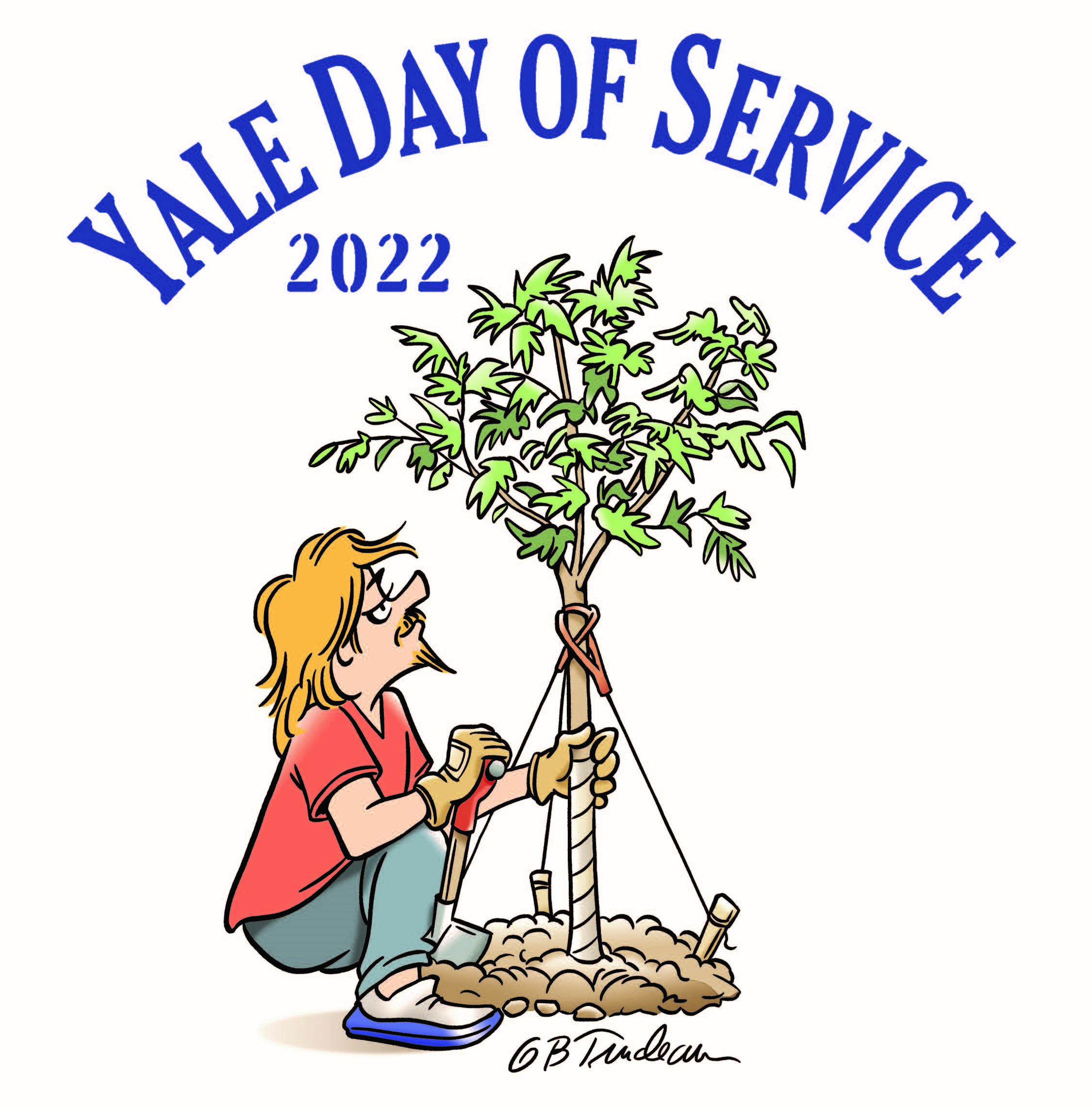 Yale Day of Service 2022 graphic design by Garry Trudeau