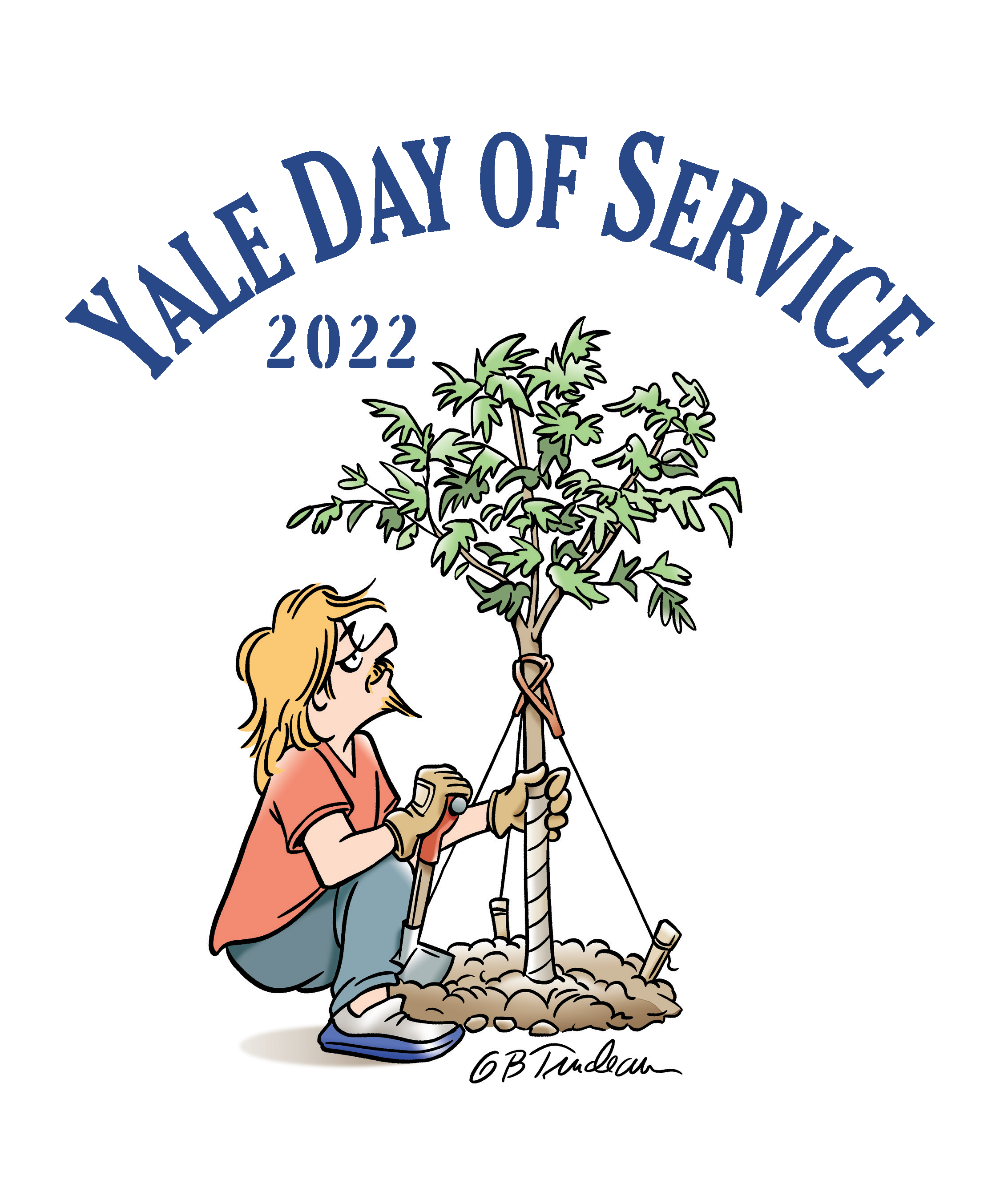 Doonesbury character Zonker Harris planting a tree