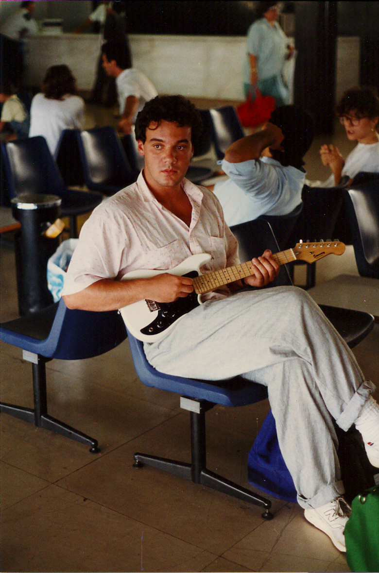 Mike Errico '88 on tour with the Whiffenpoofs in 1988.