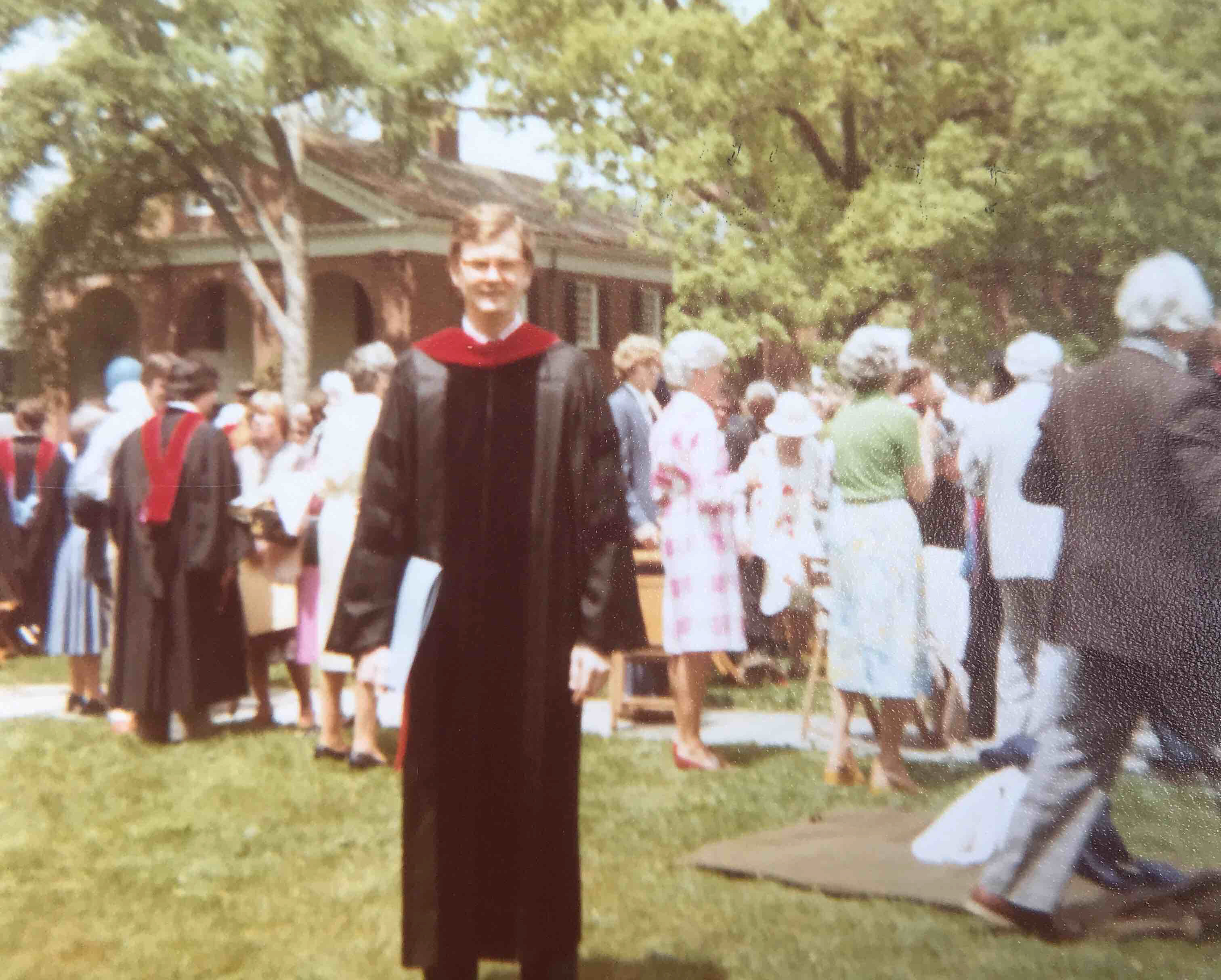 Succop at Commencement, without mortarboad.