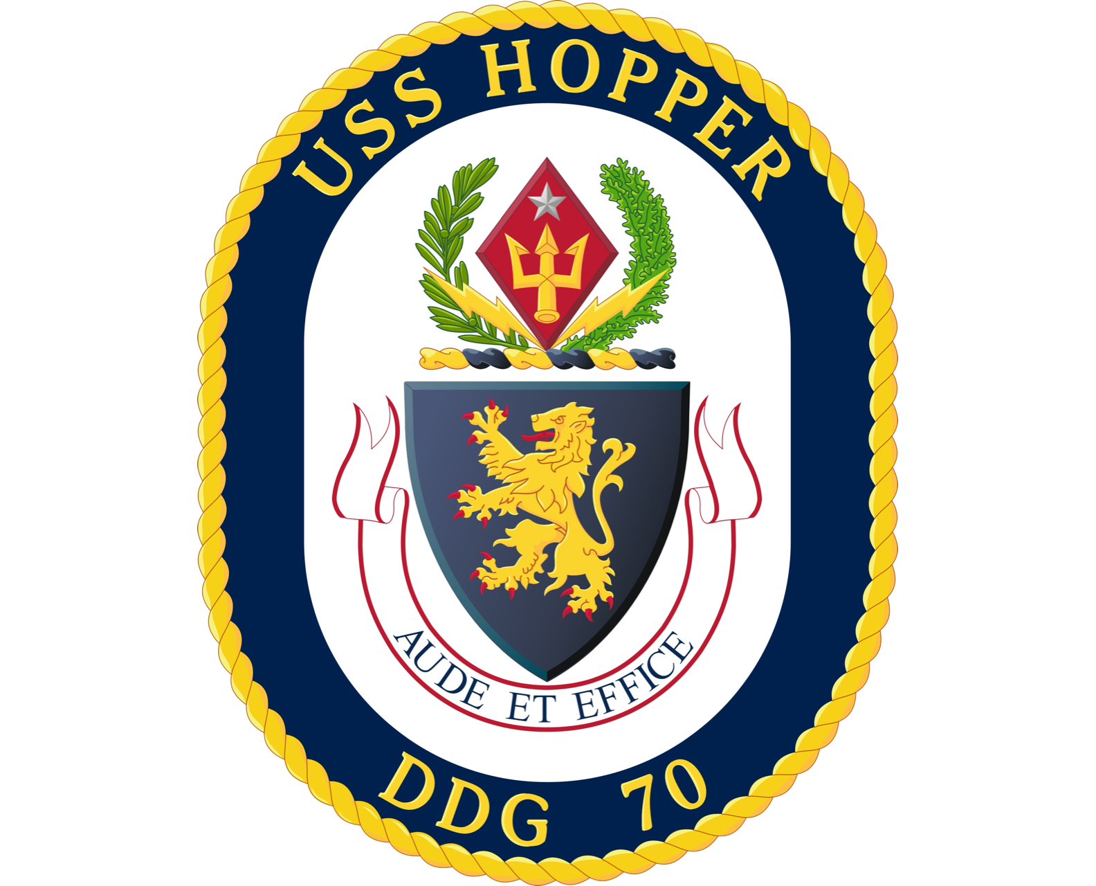 USS Hopper crest