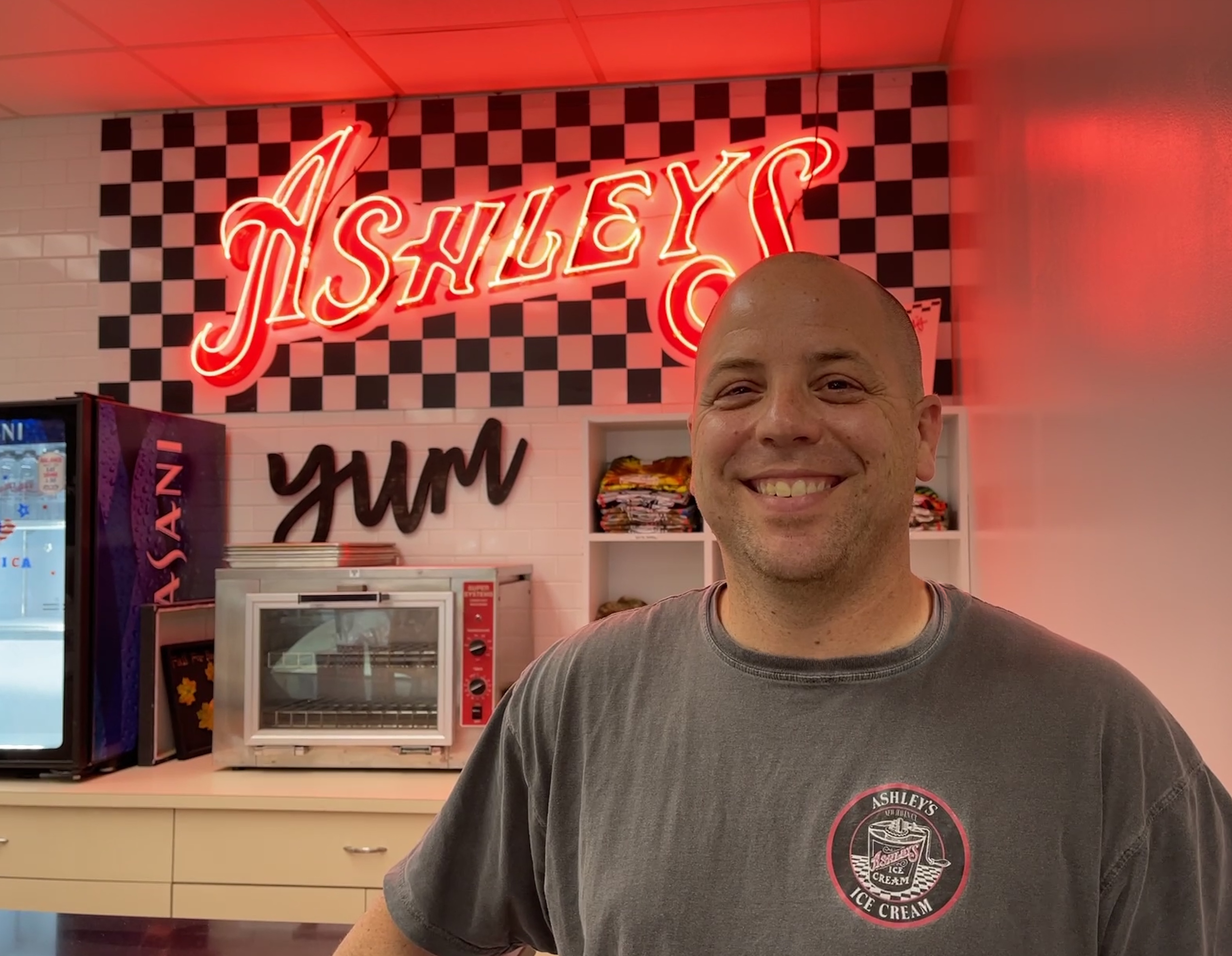 A photo of Brian Anderson, co-owner of Ashley's Ice Cream