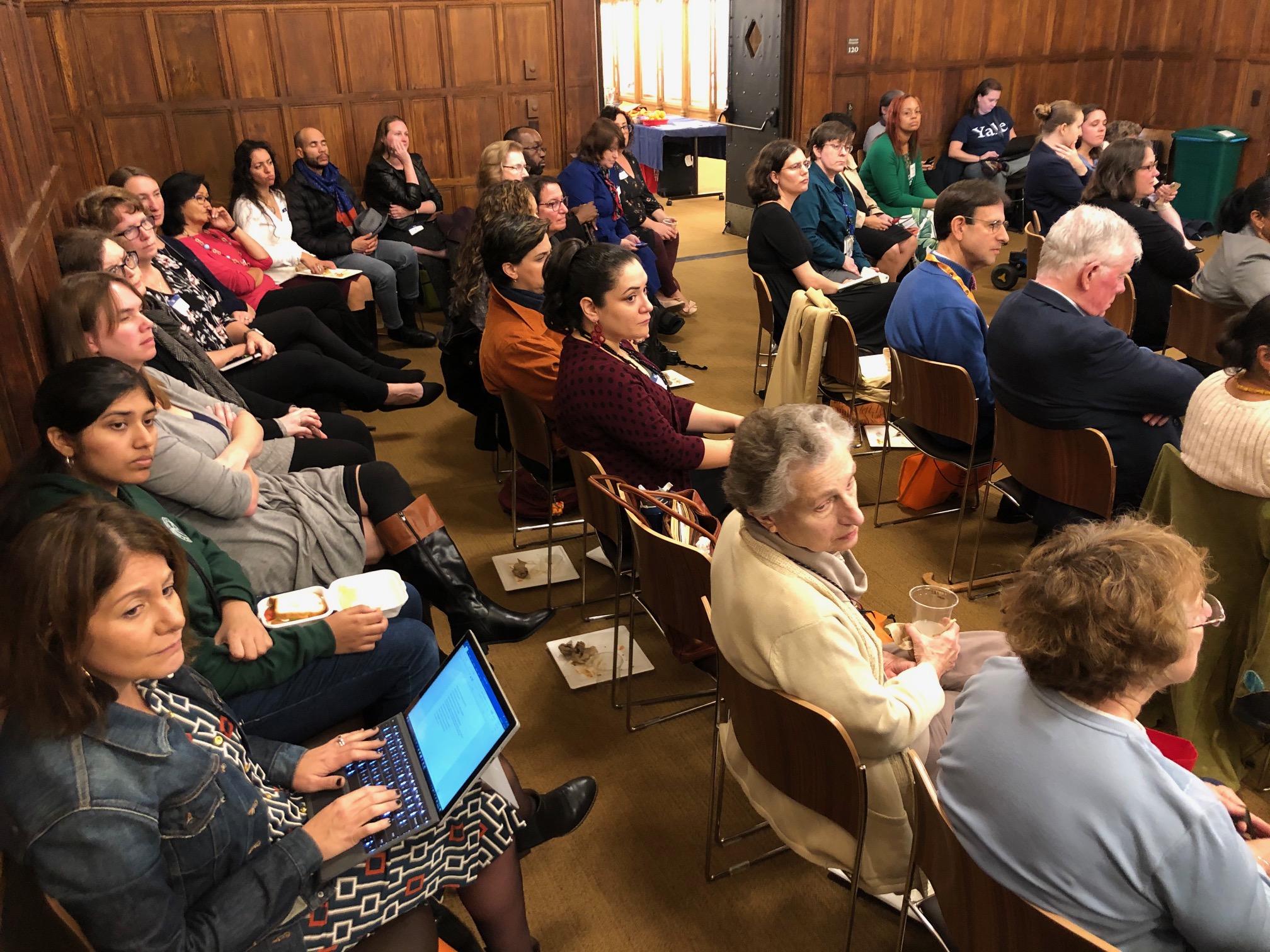 Attendees at the DiversAbility: Addressing Disability, Equity, and Inclusion at Yale and Beyond panel program on campus. Photo: Henry Kwan