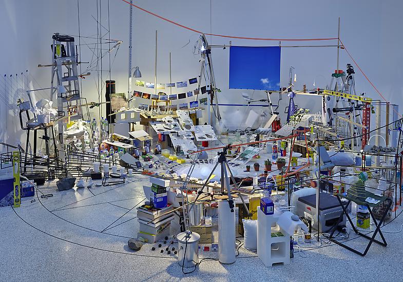 "Triple Point (Pendulum)" by Sarah Sze '91, as featured at the 2013 Venice Biennale.
