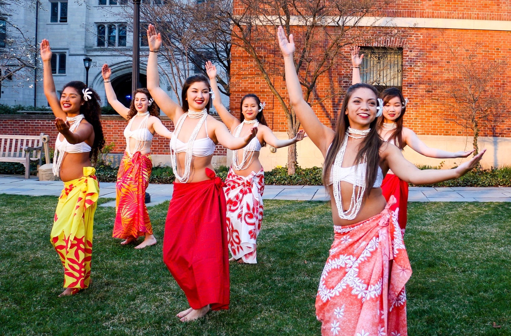 Melia Bernal (front right) performing with the Shaka student group in 2017.