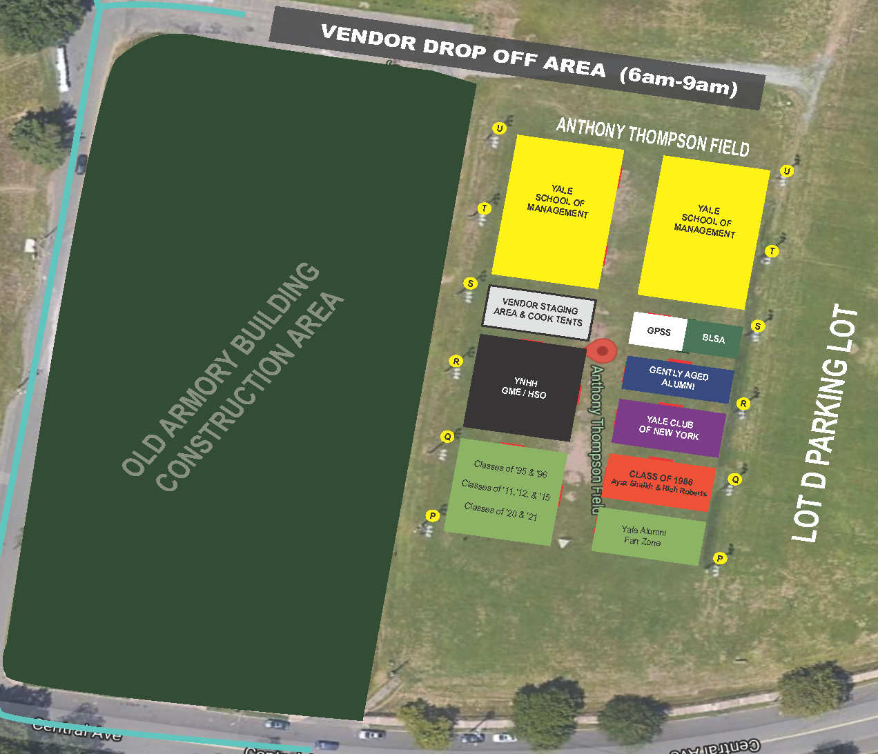 The Game 2021 Tailgate Area Map