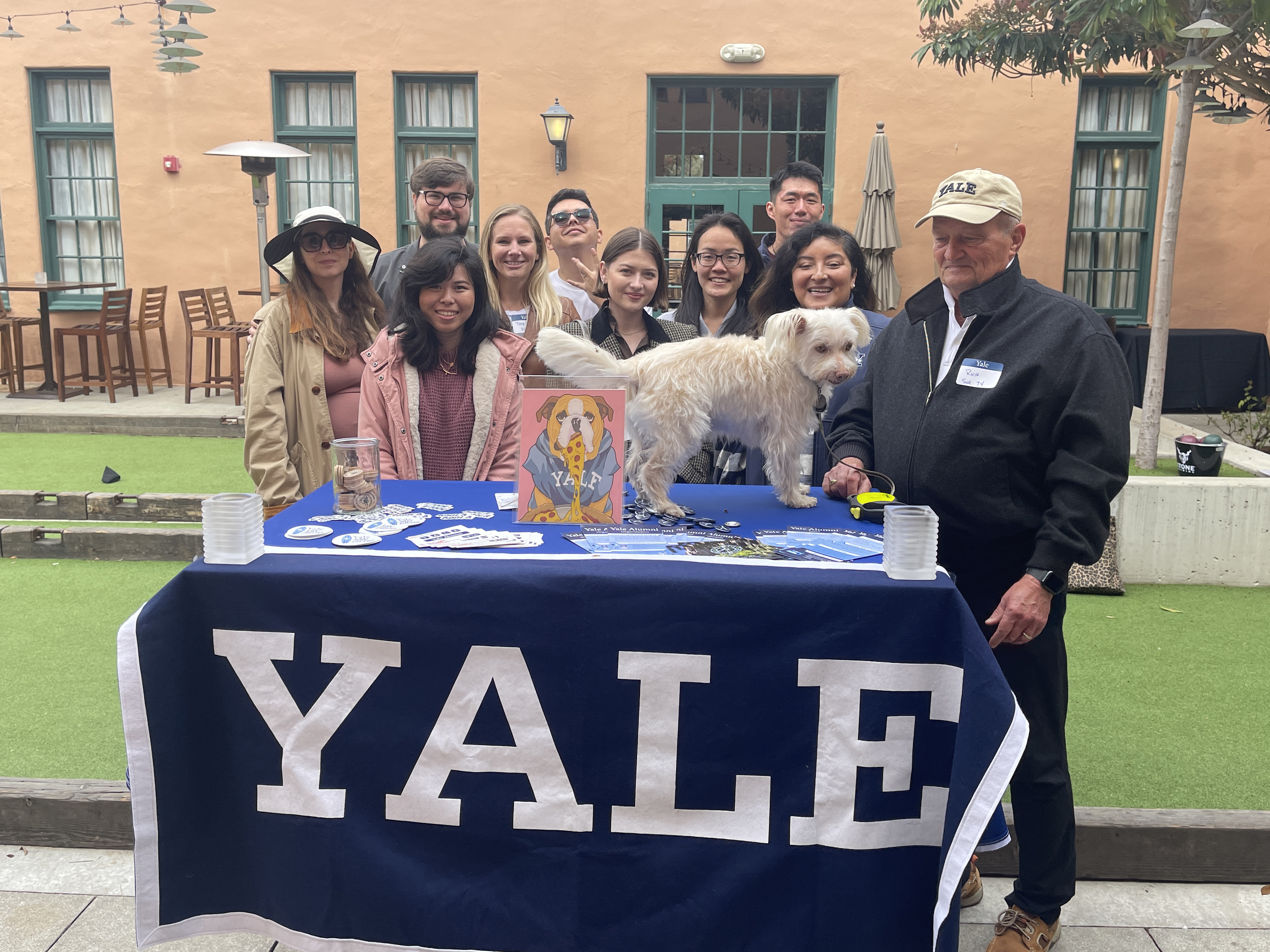Yalies gather at Stone Brewing World Bistro and Gardens in San Diego.
