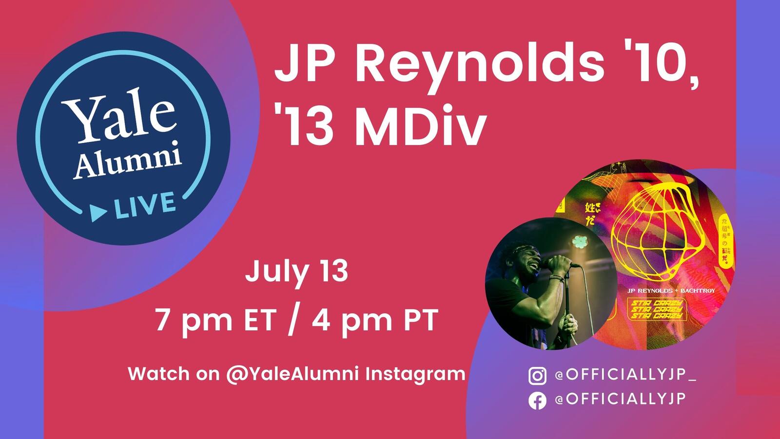 JP Reynolds Yale Alumni Live