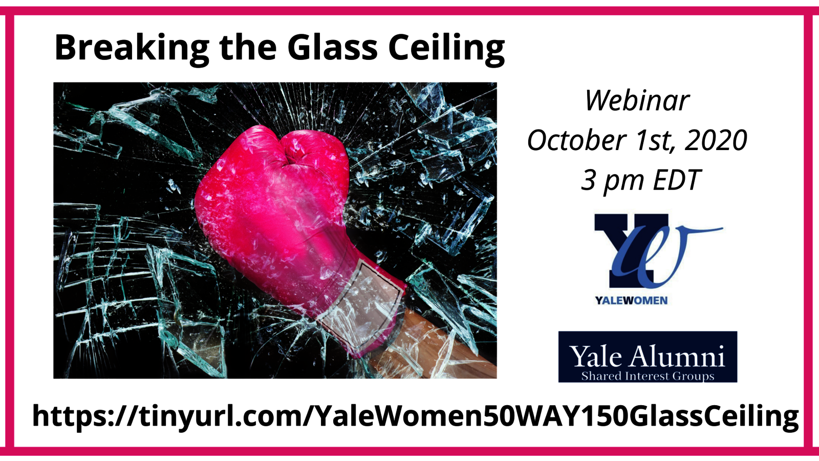 Graphic for webinar, "Breaking the Glass Ceiling"