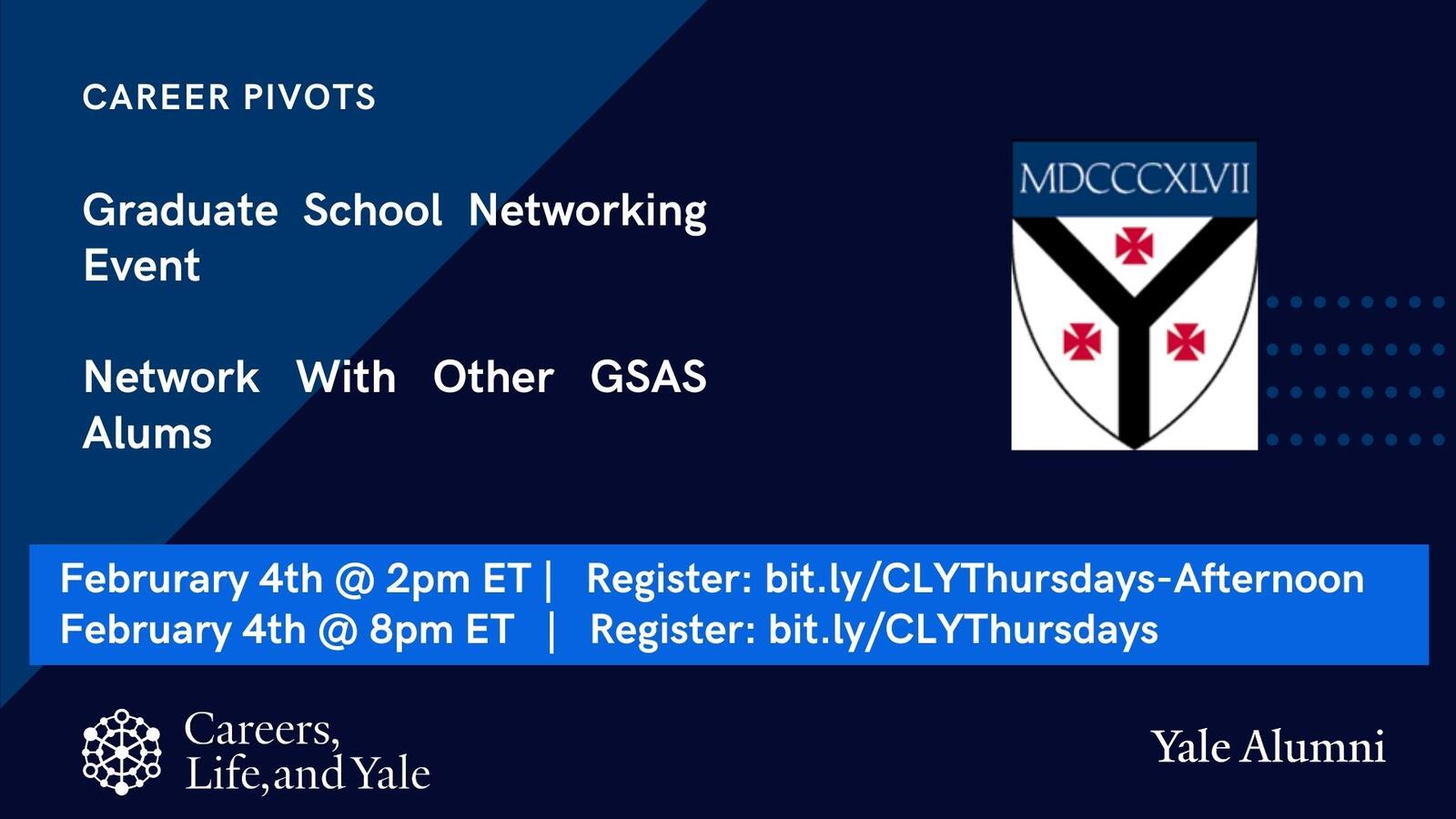 Careers, Life, & Yale: GSAA Afternoon Networking Event 