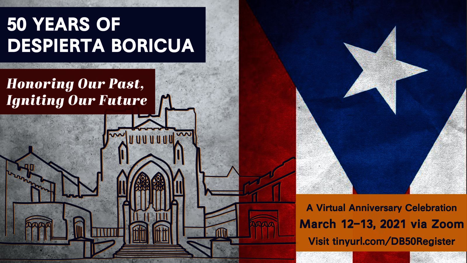 Webinar graphic, Despierta Boricua: Honoring Our Past, Igniting our Future Virtual 50th Anniversary Celebrating Puerto Rican Yalies