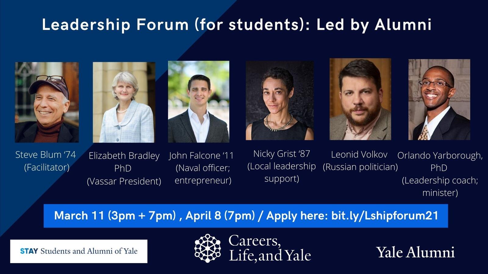 Careers, Life, and Yale Leadership Forum For Students: Led By Alumni