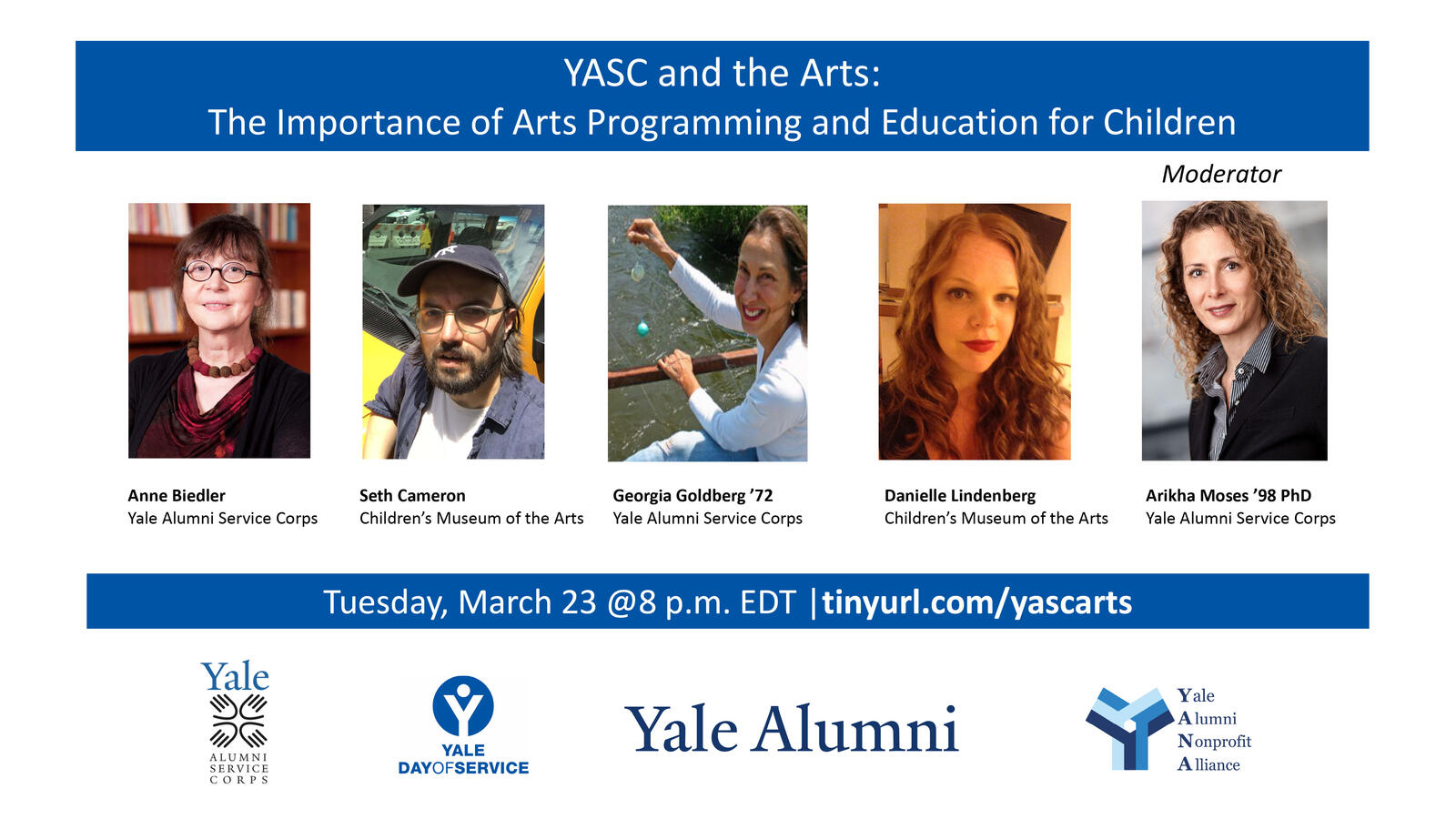 Webinar Graphic,  Yale Alumni Service Corps & Children's Museum of the Arts 