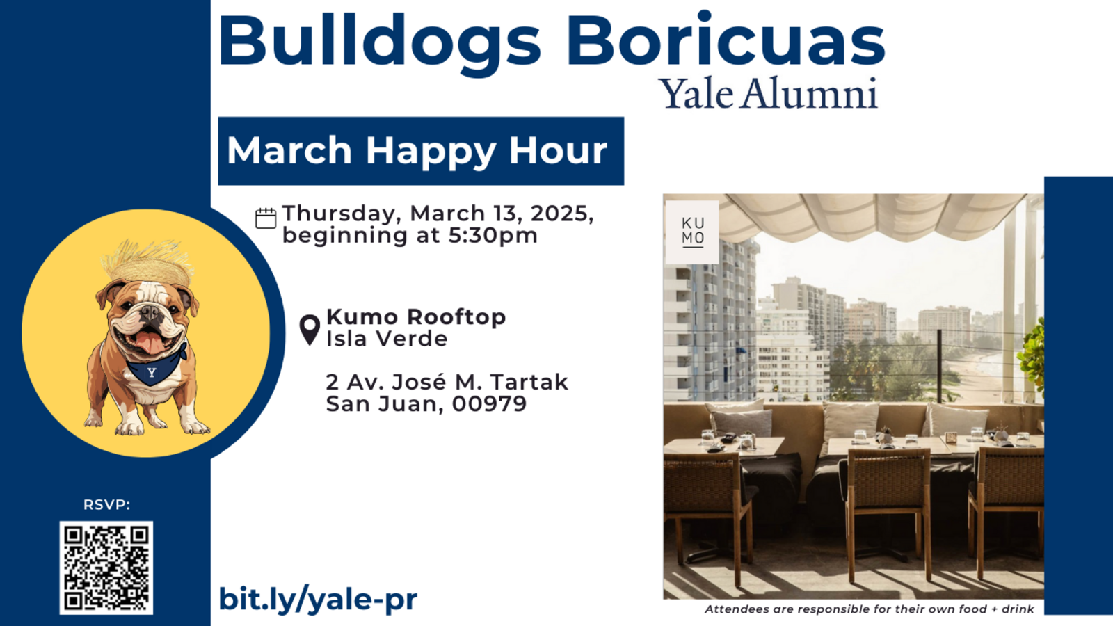 March Happy Hour in Puerto Rico hosted by Bulldogs Boricuas Yale Alumni
