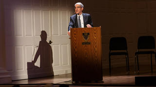 President Peter Salovey presents his academic strategy for the university at the 2018 Association of Yale Alumni Assembly & Yale Alumni Fund Convocation. 