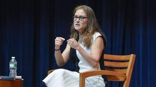 Randi Hutter Epstein during a talk with Chelsea Clinton