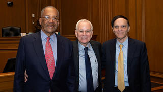 Judge Barrington D. Parker ’69 L.L.B., Sterling Professor of Law Robert C. Post ’77, Chief Judge Robert A. Katzmann ’80. Photo by Matvey Zabbi.