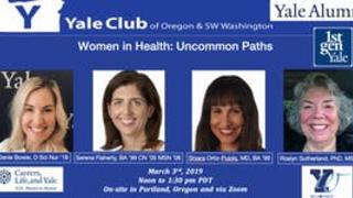 Flyer for "Yale Alumni A2A: Women in Health: Uncommon Paths"