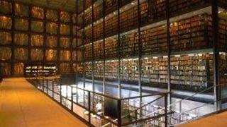 Library stacks at the Beinecke Rare Book and Manuscript Library