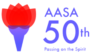 The 50th Anniversary logo of the Asian American Student Alliance