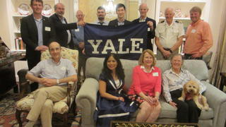 The attendees at the Yale Veterans Association alumni dinner in Houston. Photo: Henry Kwan