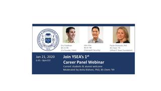 A graphic promoting the YSEA career panel webinar