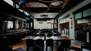 Inside of large, empty restaurant