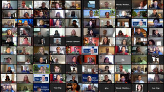 Screen captures from the April YAA Board of Governors Zoom meetings