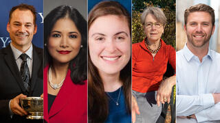 L to R: Mark Badger, Lydia Cristobal, Amanda Filippelli, Suzanne Francis, and Jimmy Holloran