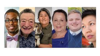 L to R: Oluwaferanmi Okanlami, Sid Wolinsky ’61 LLB, Karen Nakamura ’01 PhD, Janni Lehrer-Stein ’78, Benjamin Nadolsky ’18, and Janice Ta ’10 JD 