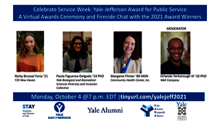 Yale-Jefferson Award for Public Service: A Virtual Awards Ceremony and Fireside Chat with the 2021 Award Recipients 