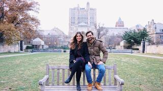  Laura Arrazola Lievano ’19 MBA and Daniel Reshef ’19 MBA on Cross Campus