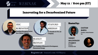 Graphic: Innovating for a Decarbonized Future, presented by Accelerate Yale