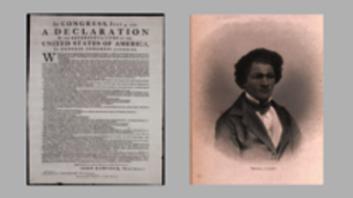 Photos of Declaration of Independence and Frederick Douglass