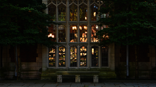 Photo of ornate windows on campus