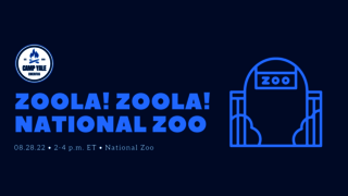A graphic with an image of a zoo entrance with the Camp Yale logo, date, time, and location.