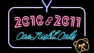 Neon Sign Image with 2010 and 2011 One night only written on it. 