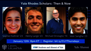 Careers, Life, and Yale Rhodes Scholars Graphic 