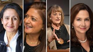 Clockwise from top left: Amena Ali, Ranji Nagaswami, Gina Boswell, and Nancy Pfund