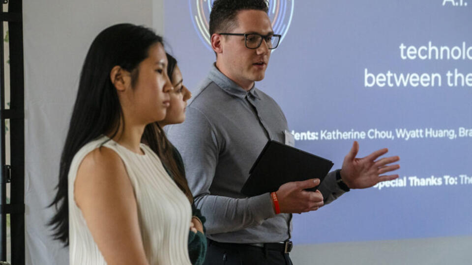 Yale undergraduates Katherine Chou and Addie Lowenstein and Jackson MPP student Jason Hug