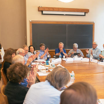 Students interact during a Yale for Life course.