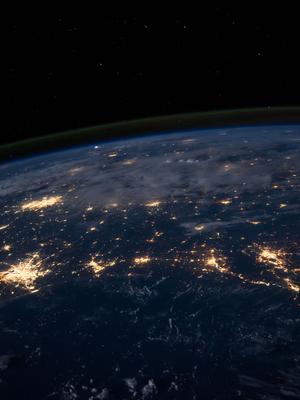 Photo of planet earth at night from outer space